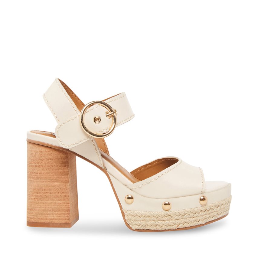 Sandalias Tacones Steve Madden Kamille Cuero Mujer Blancas | ES ZA9264